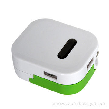 Dual USB Travel Car Charger Combo for GPS, PDA, AC to DC 12V, 5V/2.1A